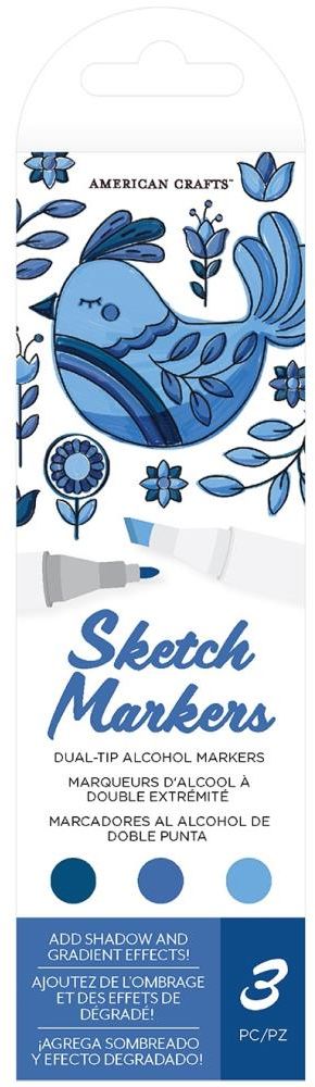AC Sketch Markers Dual-Tip Alcohol Markers 3/Pkg-Pacific