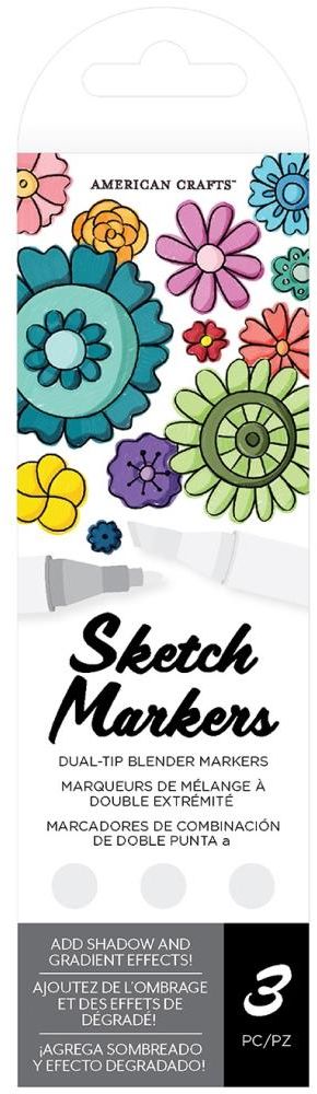 AC Sketch Markers Dual-Tip Alcohol Markers 3/Pkg-Colorless Blenders