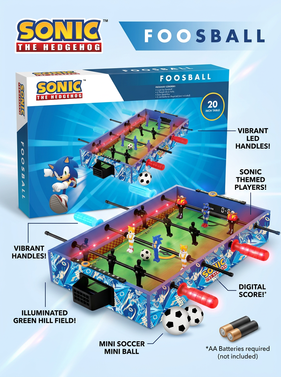 Sonic the Hedgehog Tabletop Light up Foosball Game