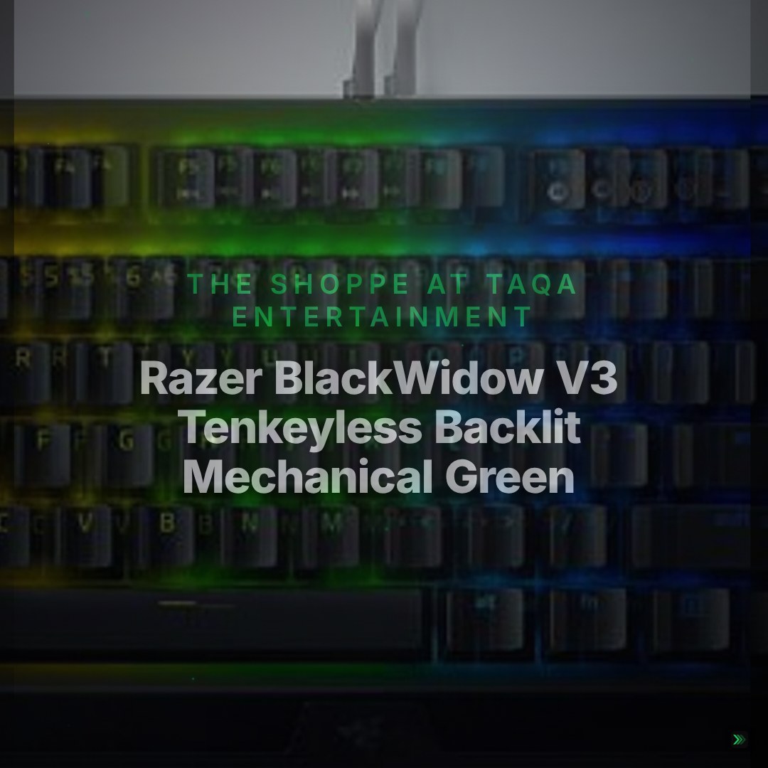 Razer BlackWidow V3 Tenkeyless Backlit Mechanical Green Switch Gaming Keyboard – Clean Showcase